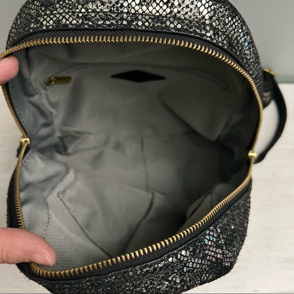 Fossil Megan Leather Metallic Snakeskin Mini Backpack - Picture 7 of 16